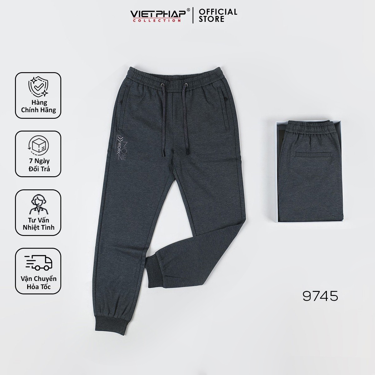 Quần Jogger Thun Cao Cấp VIỆT PHÁP/ Chất liệu cotton co dãn thoải mái sang trọng cạp chun bo 9745