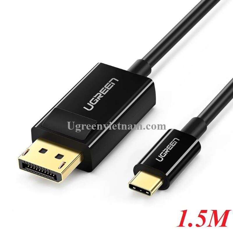 Cáp Chuyển USB Type C to Displayport Cao Cấp 4K Dài 1,5M Ugreen 50994 Đen - Hàng Chính hãng