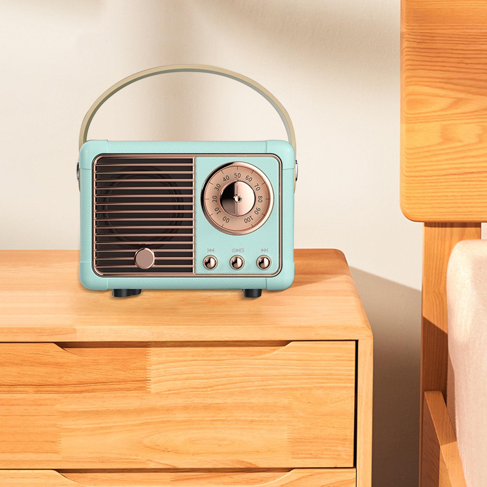 2- Retro Bluetooth Speaker Old Fashion Portable for Office Outdoor  blue