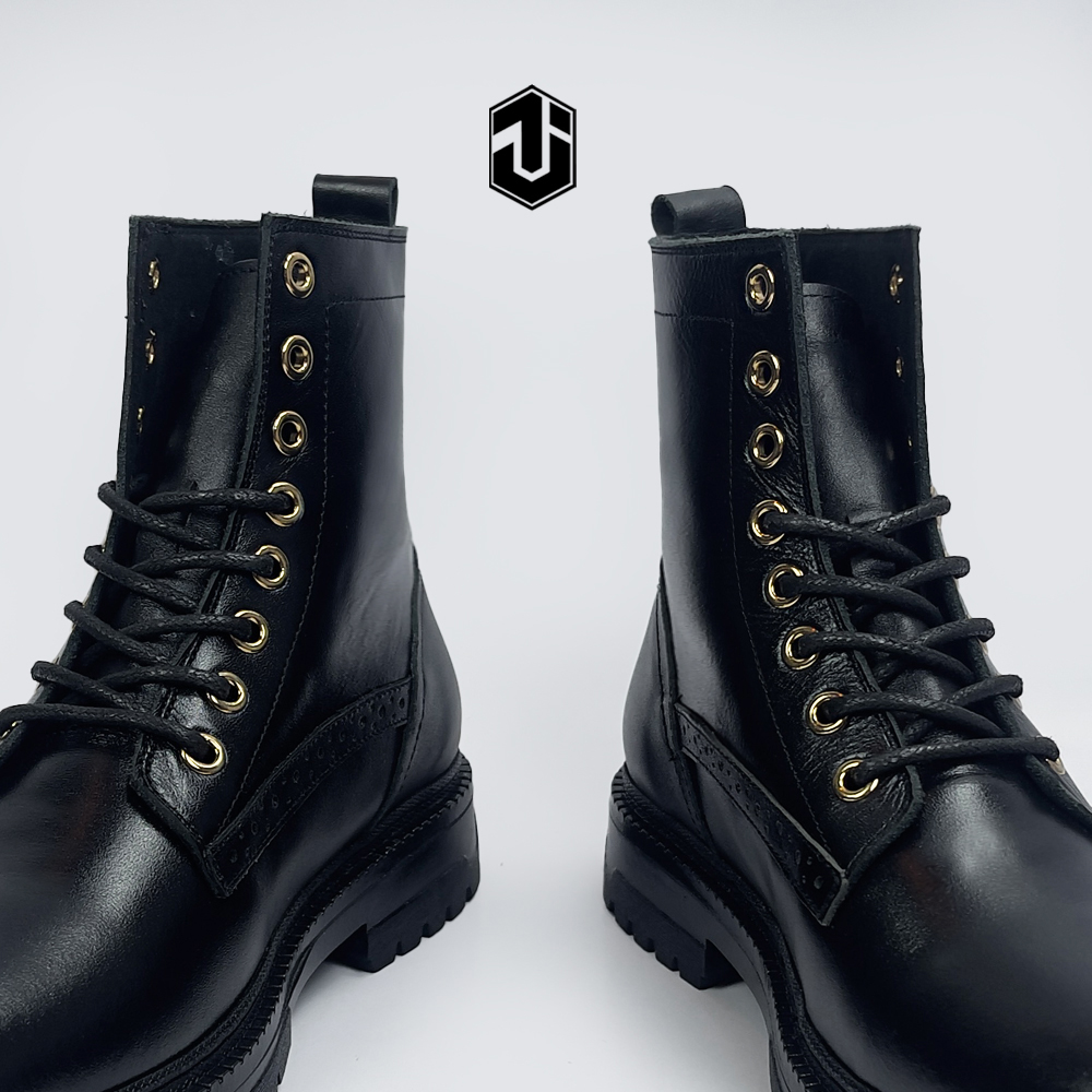 Giày Da Nam S Chunky Combat Boot J1, Da Bò Italy Nhập Khẩu, Đế Cao Su Tăng Chiều Cao 4.5cm Năng Động Cá Tính