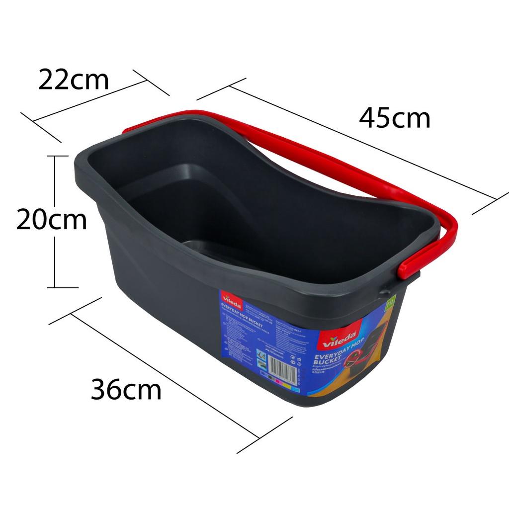 Thùng giặt cây lau nhà VILEDA Everyday Mop Bucket dung tích 11L, phù hợp cây lau tự vắt, bản rộng, chữ nhật - TSU160444