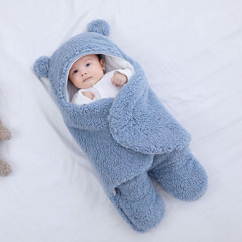 1 Chiếc Màu Nguyên Chất Giữ Ấm Mùa Đông Cho Bé Sleepsack Đầm Chăn Lông Tơ Trang Sơ Sinh Cho Bé Ngủ Túi Bọc Đồ Dùng Cho Bé