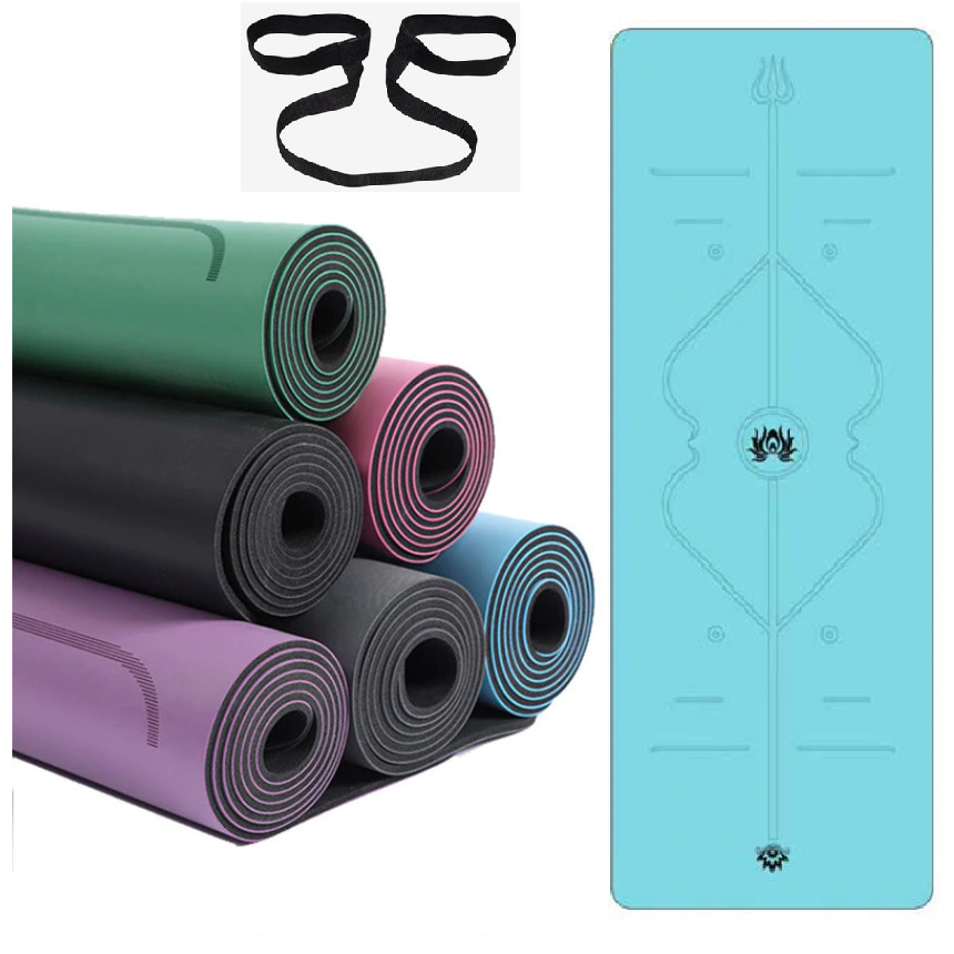 Hình ảnh Thảm Yoga Cao Su Định Tuyến PU (Tặng kèm Túi đựng Thảm Và Dây Buộc Thảm)