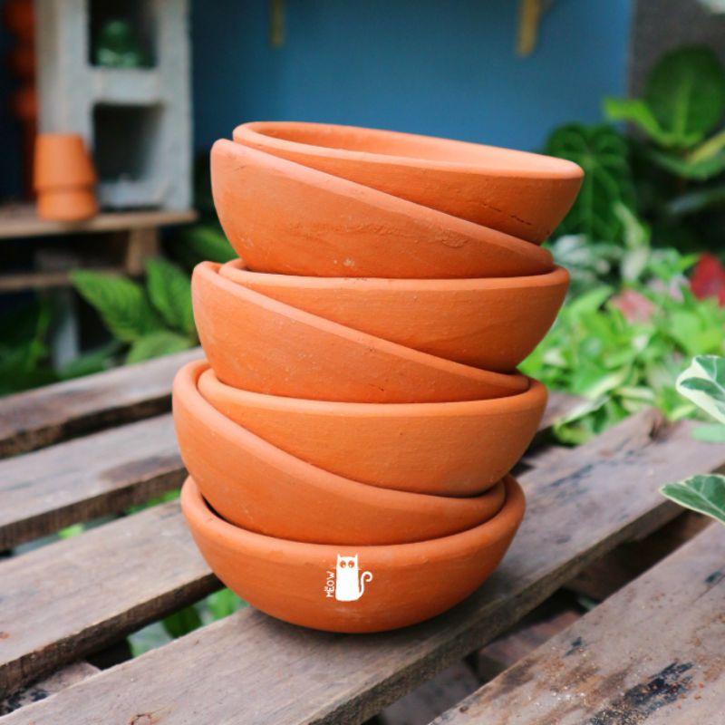 Chậu đất nung Chảo nhỏ 13x5cm | Chậu trồng sen đá, xương rồng, các loại cây mọng nước