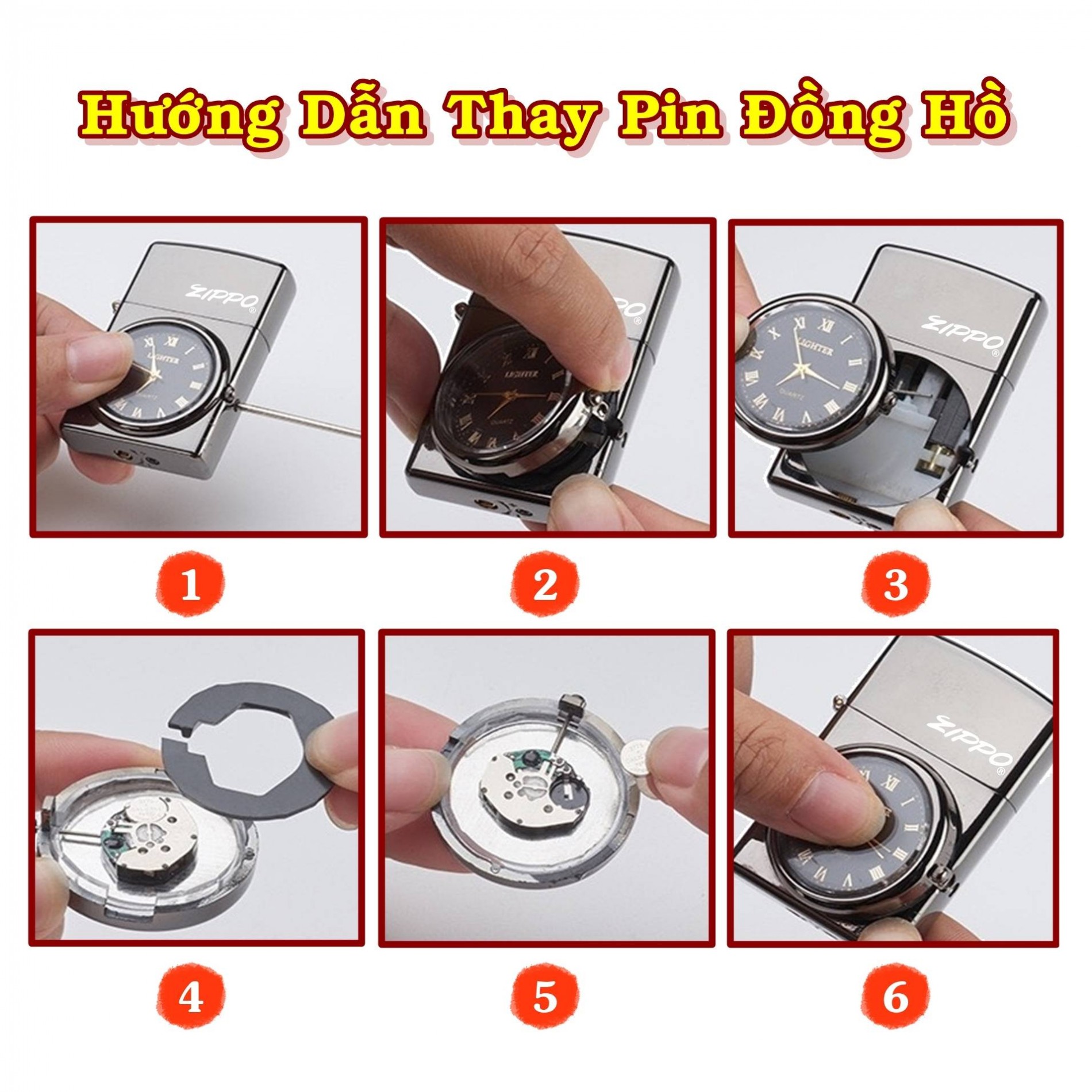 Hột quẹt bật lửa khè Đồng hồ 2IN1 kim loại cao cấp - xài gas