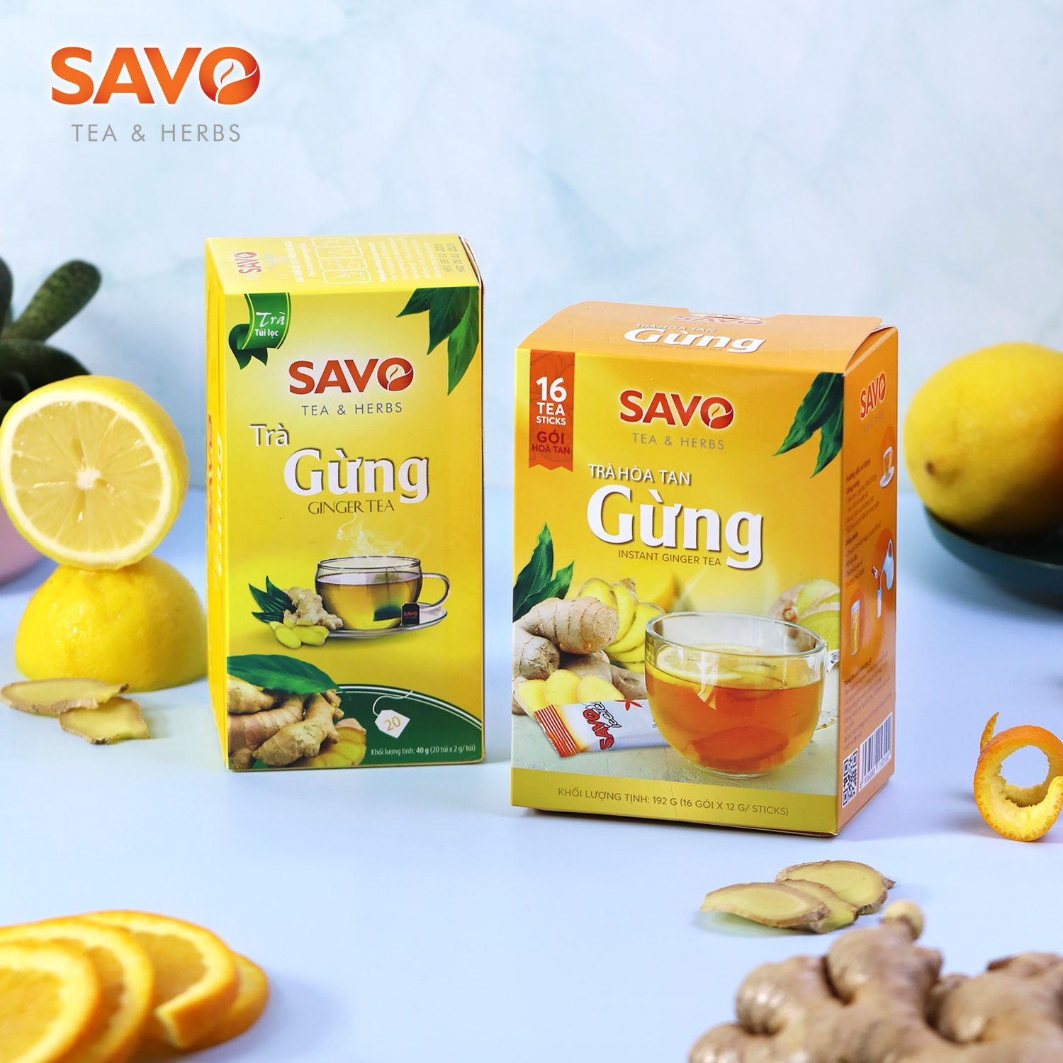 Trà Gừng Túi Lọc - SAVO ( Hộp 20 gói x 2g )