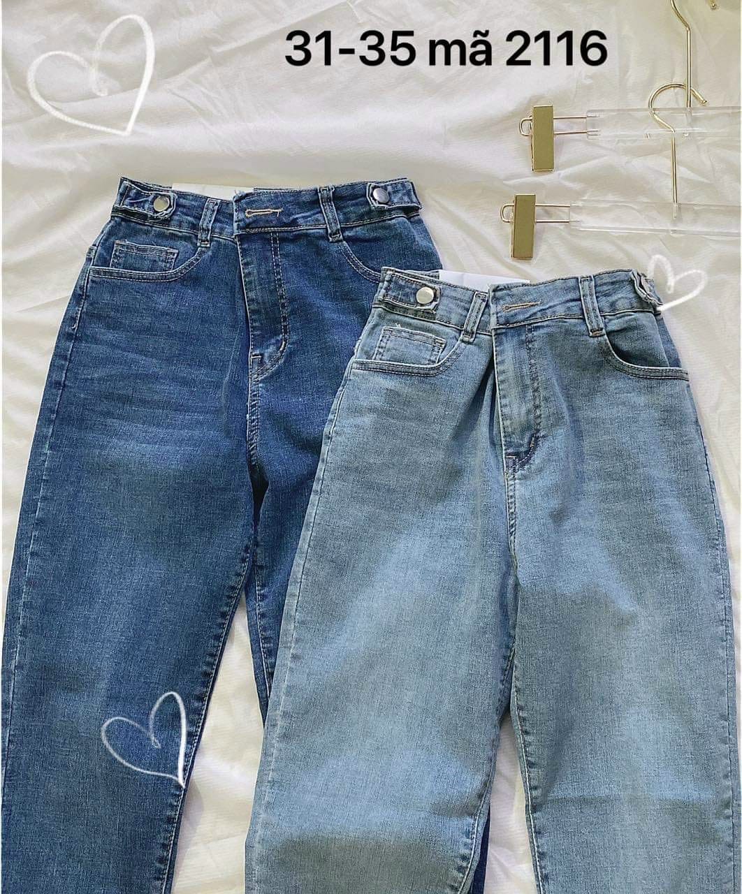 Quần jean nữ size đại lưng cao form ôm siêu co giãn hàng VNXK