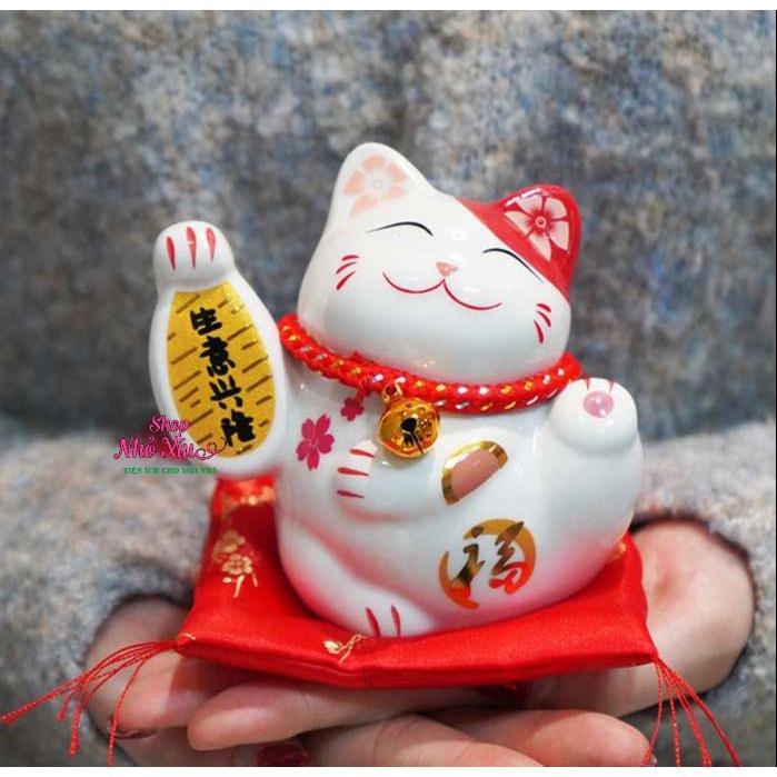 Mèo Thần Tài Để Bàn 10 cm nghênh đón tài phúc, may mắn, bình an - Mèo chiêu tài