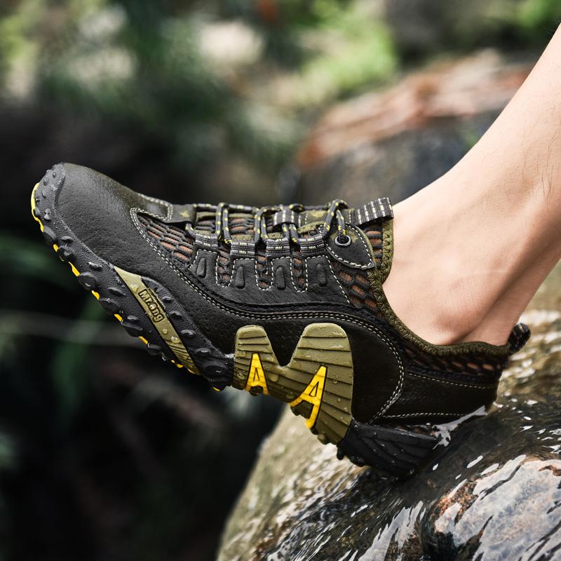 Giày đi bộ đi bộ đường dài lưới kéo dài cho nam giày mềm giày thể thao nam Color: 9326-Gray Shoe Size: 9.5