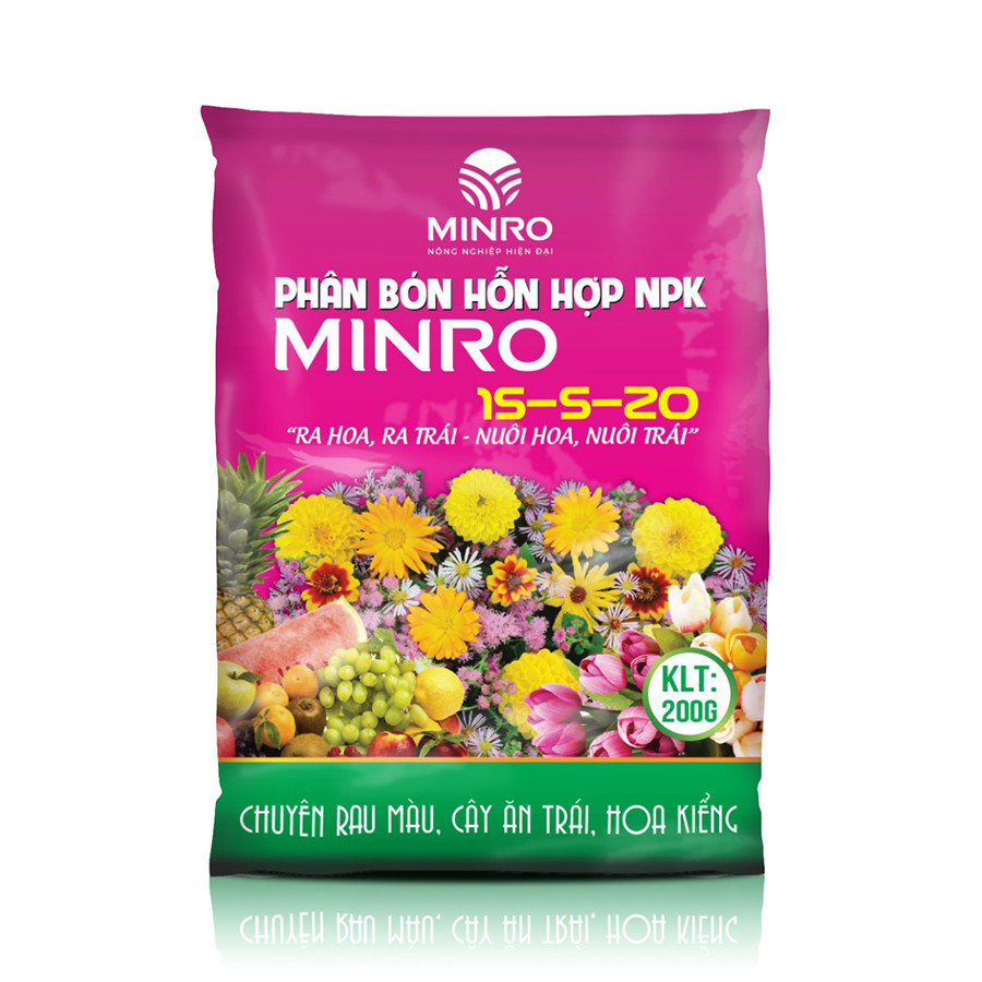 Phân bón hổn hợp NPK Minro 15-5-20 (1kg)