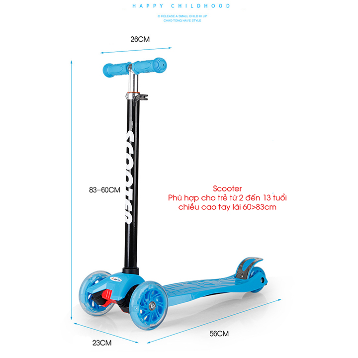 Xe Trượt Scooter Graffiti Cao Cấp 3 Bánh RE0454