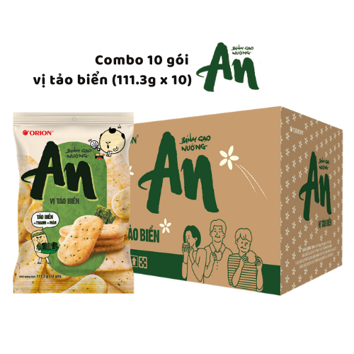 Combo 10 gói bánh gạo nướng An vị Tảo biển (111,3g x 10)