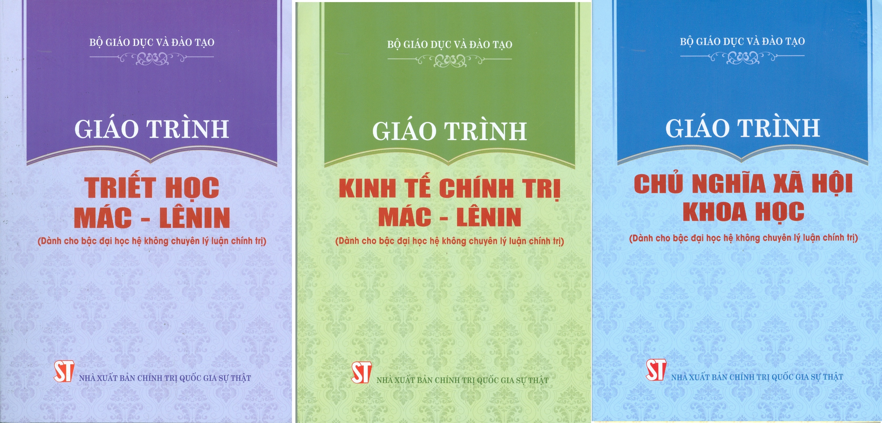 Combo 3 cuốn Giáo Trình Triết Học Mác – Lênin + Giáo Trình Kinh Tế Chính Trị Mác – Lênin + Giáo Trình Chủ Nghĩa Xã Hội Khoa Học (Dành Cho Bậc Đại Học Hệ Không Chuyên Lý Luận Chính Trị) - Bộ mới năm 2021