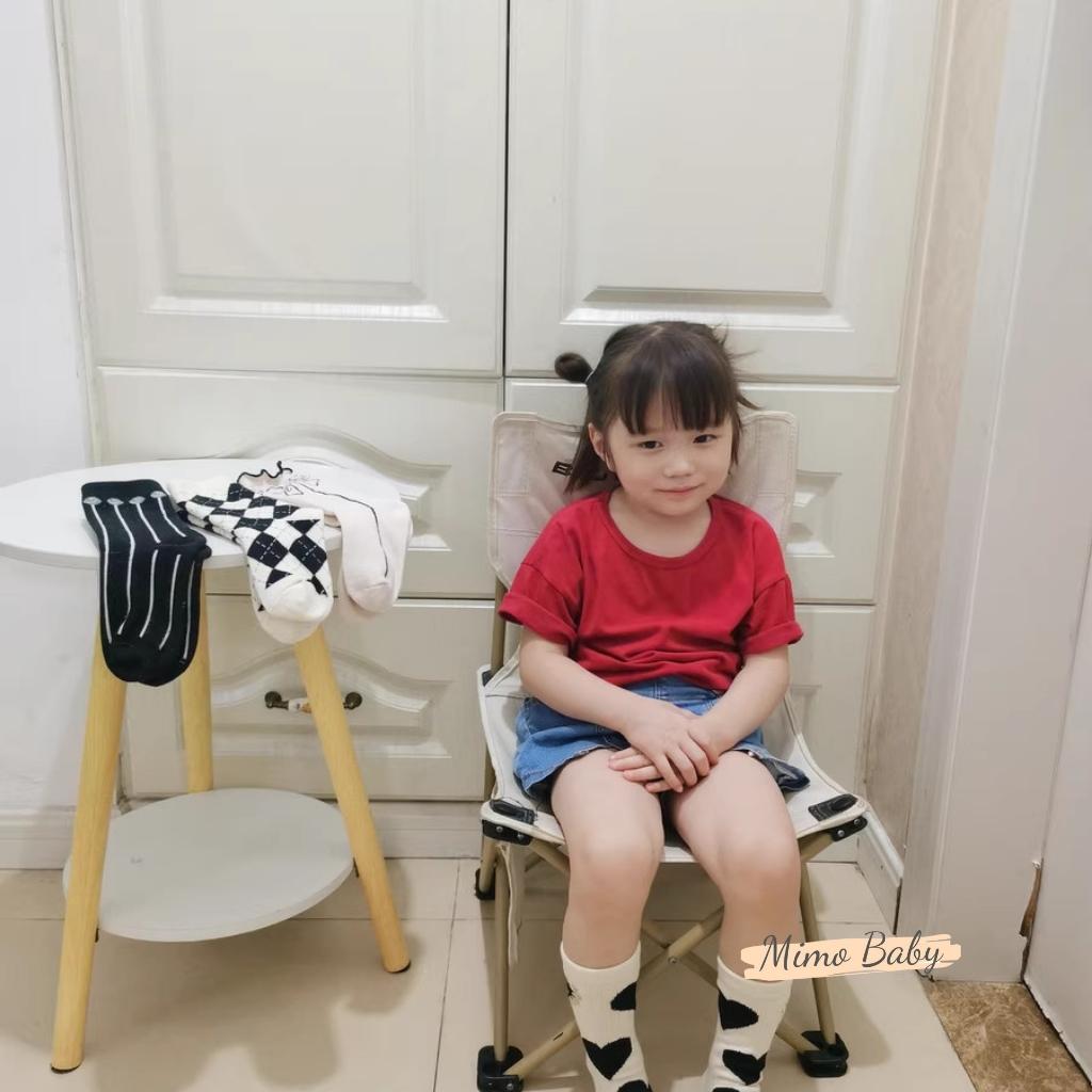 Set 4 đôi tất cao cổ họa tiết phong cách hàn quốc xinh xắn cho bé trai, bé gái T36 Mimo Baby