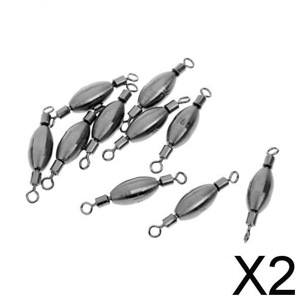 2x10Pcs Copper Quick Sinker Fishing Swivels Rolling Barrel Swivels Tackle 0.5