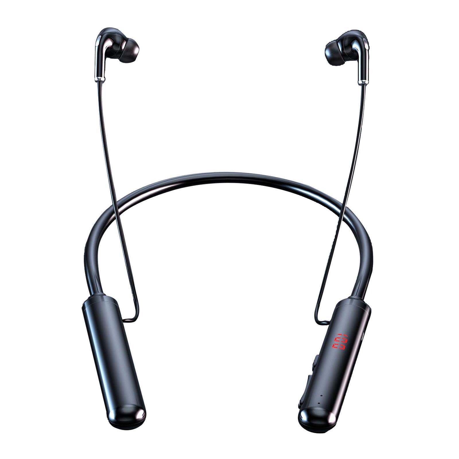 Wireless Bluetooth Earphones Headphones for Sport Running LED display Black