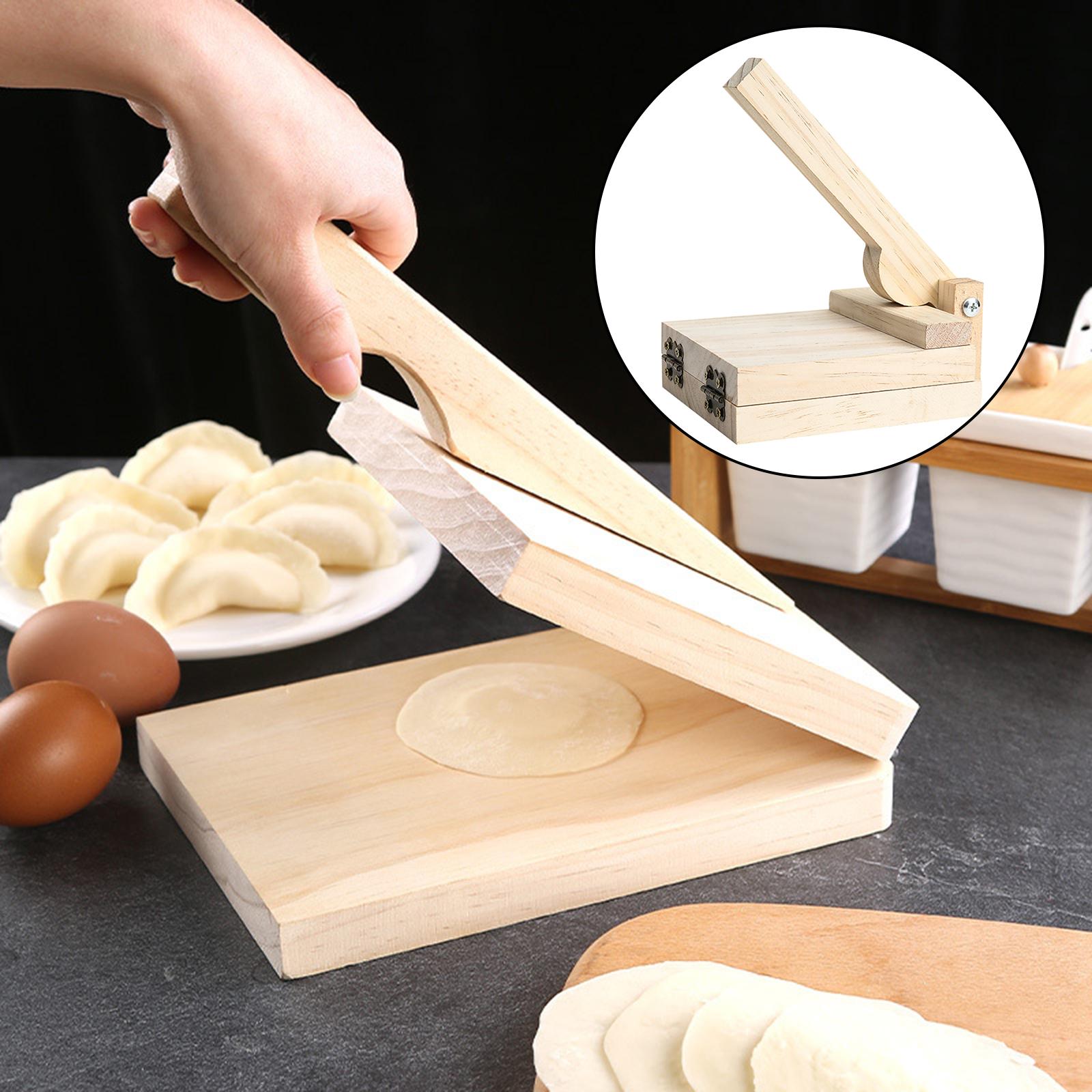 Wooden Tortilla Paste Press Manual Dumpling Presser Pizza Maker Baking Square