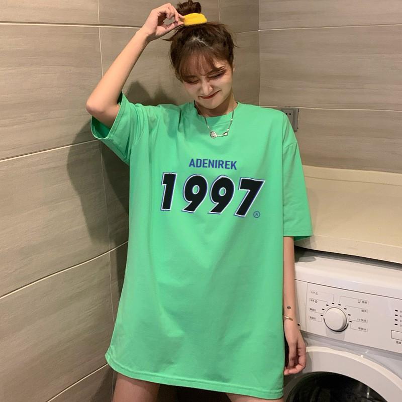 Hình ảnh Áo thun nam nữ unisex tay lỡ phông form rộng teen cổ tròn oversize cotton giá rẻ basic đen trắng tee pull 1997