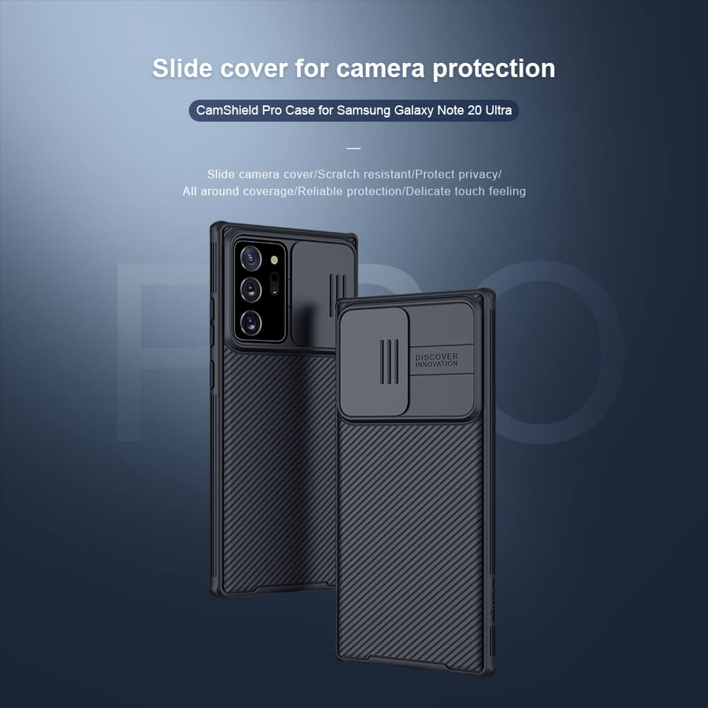 Ốp lưng chống sốc bảo vệ Camera cho Samsung Galaxy Note 20 Ultra hiệu Nillkin Camshield (chống sốc cực tốt, chất liệu cao cấp, có khung & nắp đậy bảo vệ Camera) - Hàng chính hãng