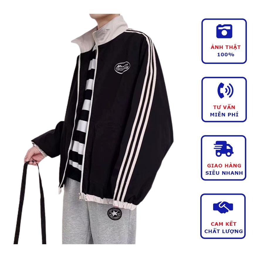 Áo Khoác Bomber Nam Nữ Dày Dặn Chạy Sọc Tay Chất Liệu Dù Mero 2 Lớp Không Nón Bao Ngầu Hot Trend
