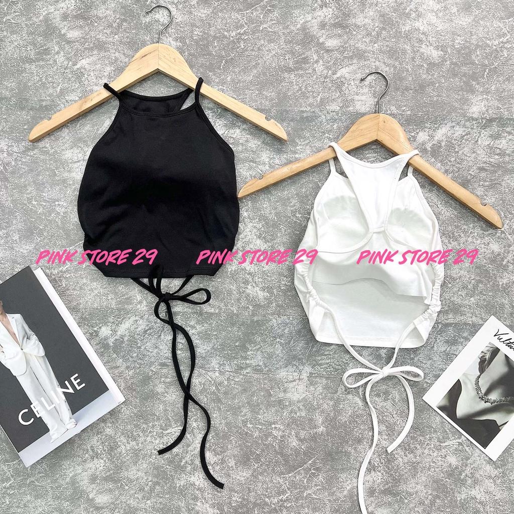 Áo Yếm Croptop PINKSTORE29, Dáng Ôm Hở Lưng Dây Cột Sexy A5401