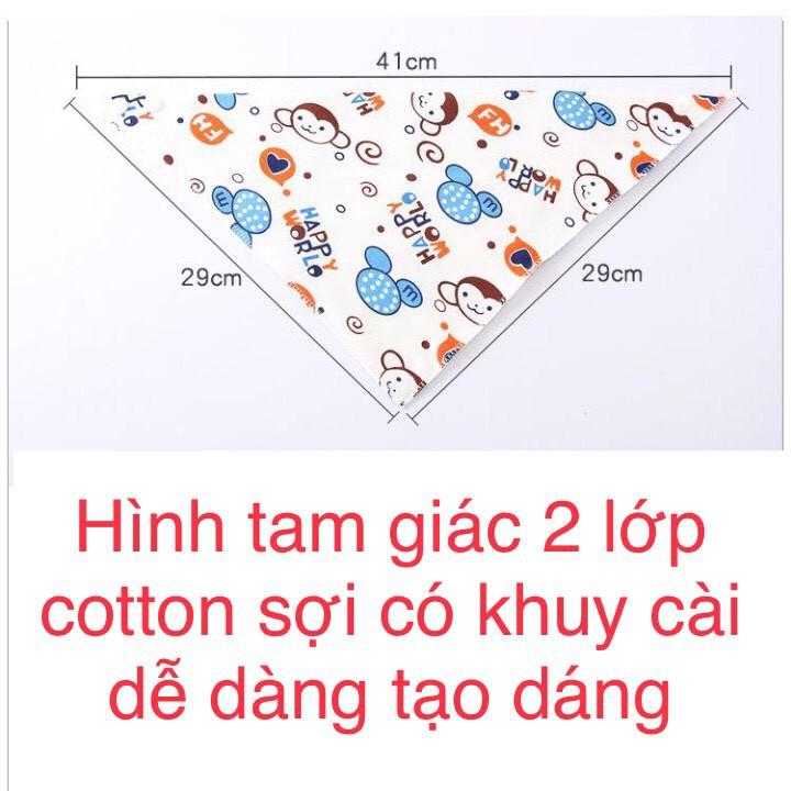 Yếm Tam Giác Cotton Kiểu Dáng Thời Trang Baby Hàn Quốc,Yếm Quàng Cổ 4 Mùa Có Cúc Bấm Cho Bé