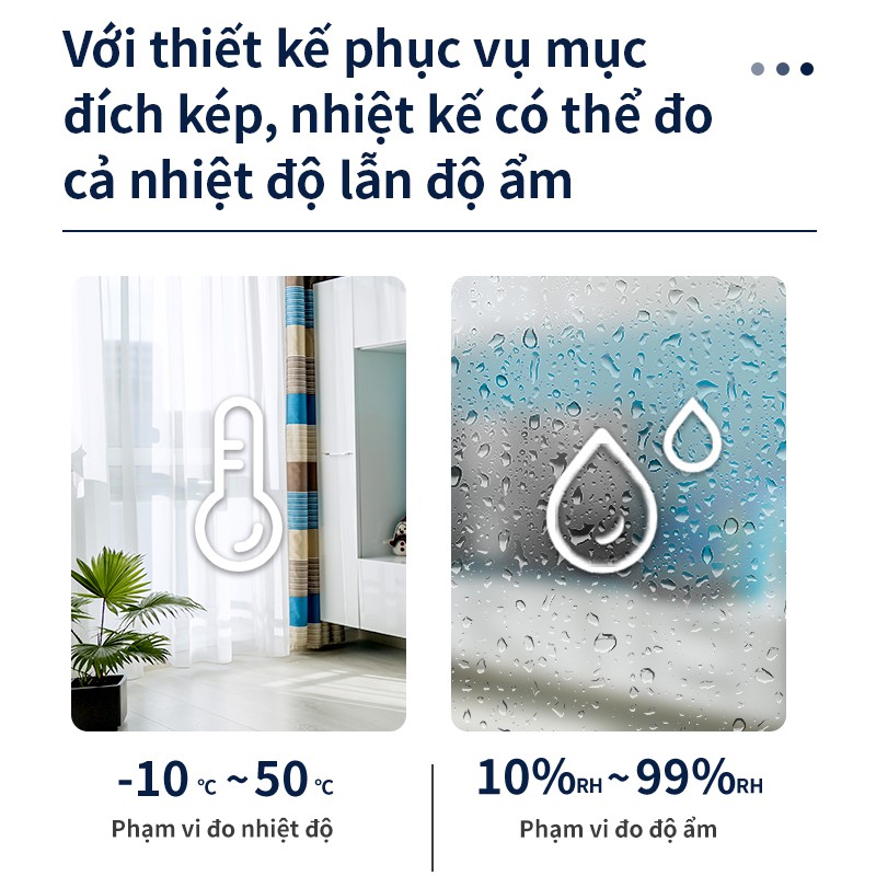 Nhiệt ẩm kế điện tử Deli - Đo nhiệt độ, độ ẩm trong nhà, phòng ngủ cho bé - Tích hợp đồng hồ xem giờ, ngày tháng - 8813