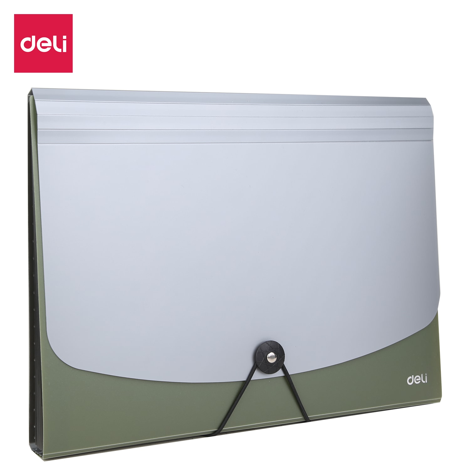 Cặp Tài Liệu A4 7 Ngăn Deli - Xanh Dương, Xanh Lá, Đỏ, Đen - 1 Cái E38151 - Xanh Lá