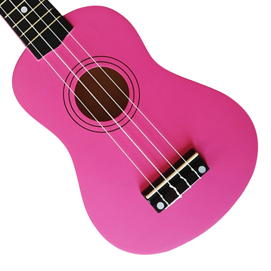 Combo Đàn Ukulele Soprano Màu Trơn KBD 33A15-Hd (Hồng Đậm) + Bao Đàn