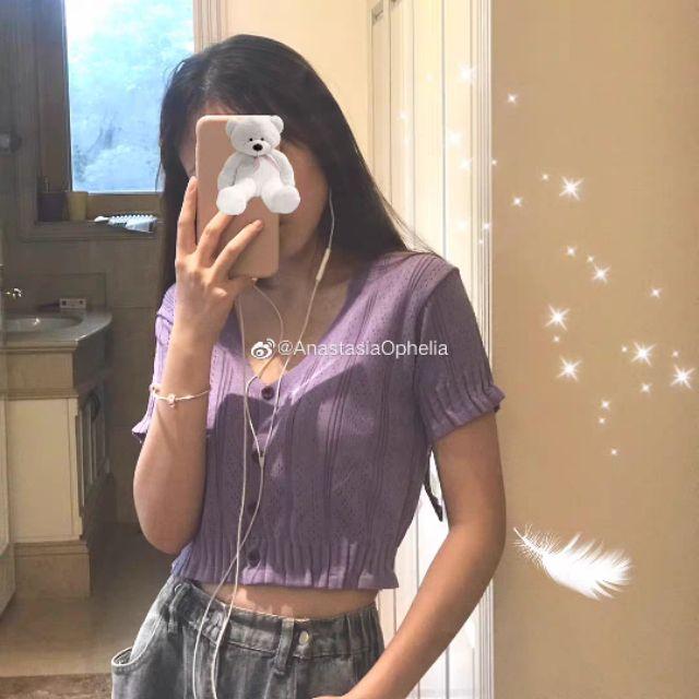 Áo croptop len mỏng hottrend 2020
