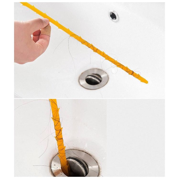 1PC Kitchen Sink Cleaning Hook Sewer Dredging Spring Pipe Hair Dredging Cleaning Tool With 47.5CM Toilet Brush Kitchen Gadgets