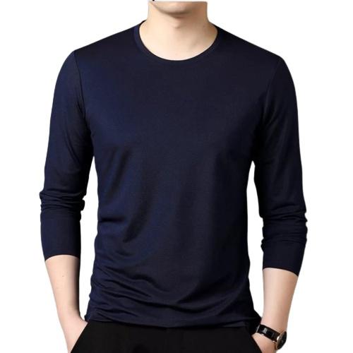 Áo thun nam dài tay cổ tròn mặc thu đông giữ nhiệt, áo thun dài tay chất cotton co giãn dáng slimfit