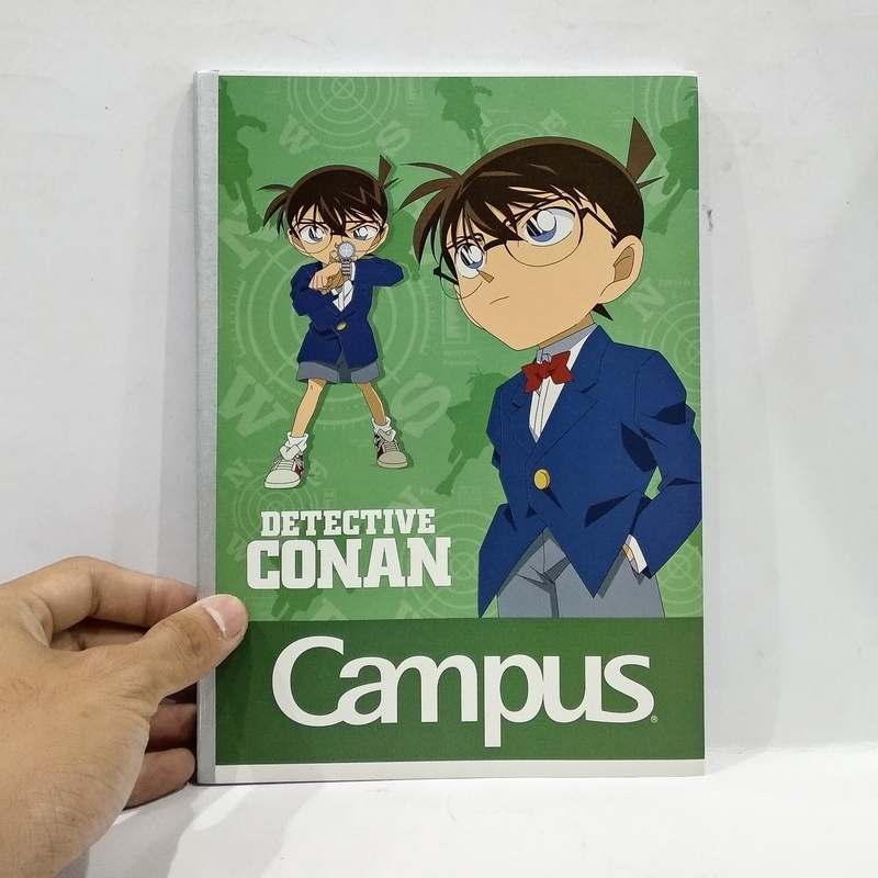 Bộ 5 Vở B5 200 Trang Campus Conan Mystery Kẻ Ngang Có Chấm - NB-BCNM200 - Mẫu 2 - Xanh Lá