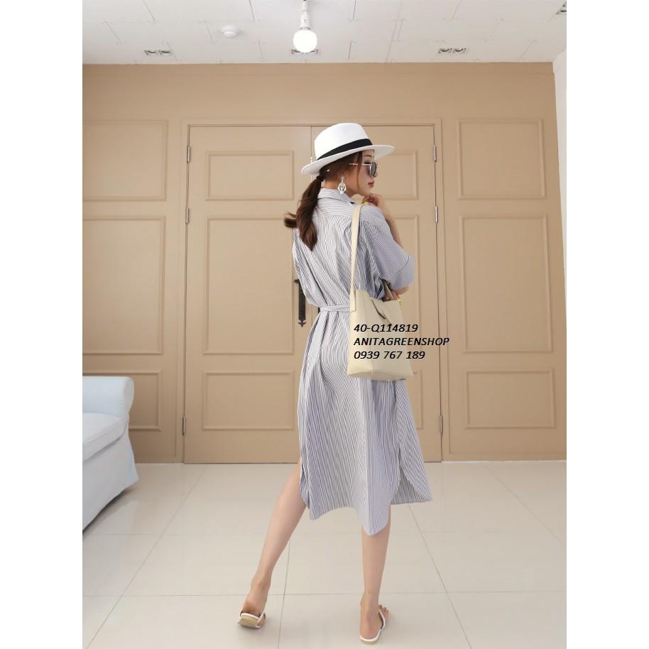 Q114819 ĐẦM SỌC KẺ XẺ LAI THẮT EO