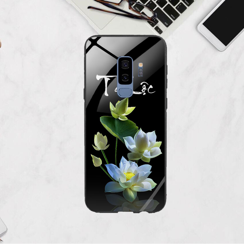 Ốp Lưng Kính Cường Lực cho điện thoại Samsung Galaxy S9 Plus - Lotus 04