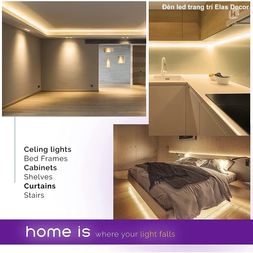 Dây Đèn Led Dài 5M Đổi Màu Đèn Led Trang Trí Phòng Ngủ RGB 5050 Nhiều Màu Điều Khiển Bluetooh Từ Xa