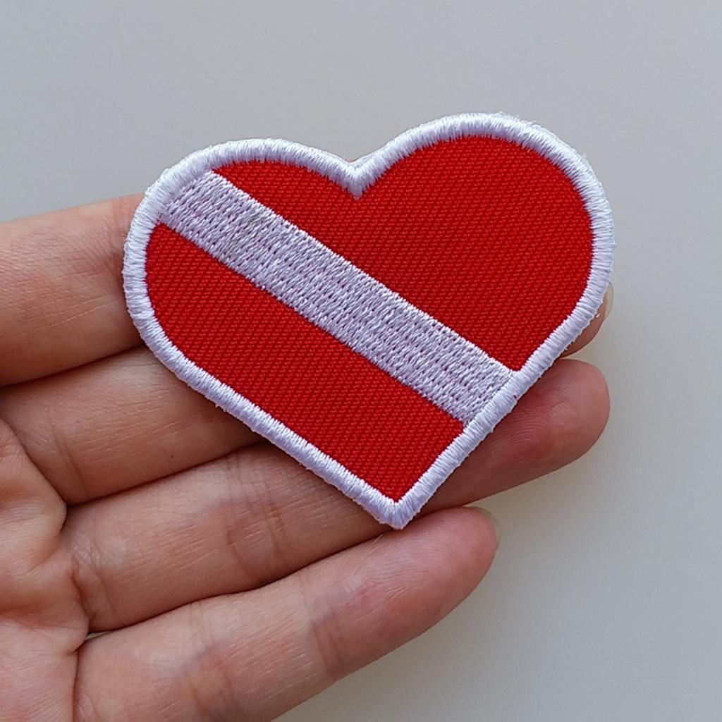 2-10pack Scuba Diving Alpha Flag Diver Down Flag Patch / Badge Red White