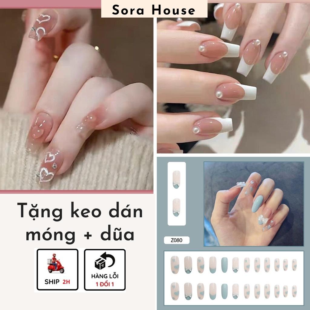 Móng Giả Set 24 Móng Tay Giả Đính Hạt Kèm Keo Dán Móng | Z001 - Z140, Z260 - Z280