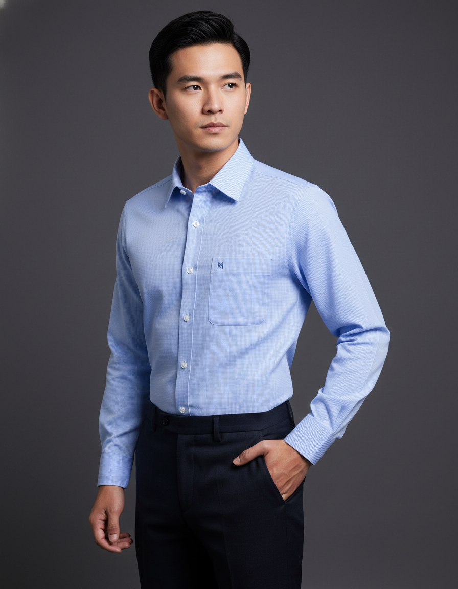 Áo sơ mi tay dài Khatoco (M-2XL)