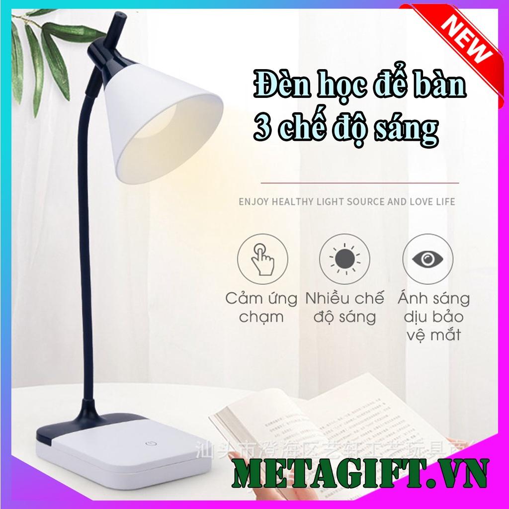 Đèn học để bàn đọc sách, làm việc trang trí decor phòng ngủ sạc pin usb tích điện chống cận 3 chế độ sáng