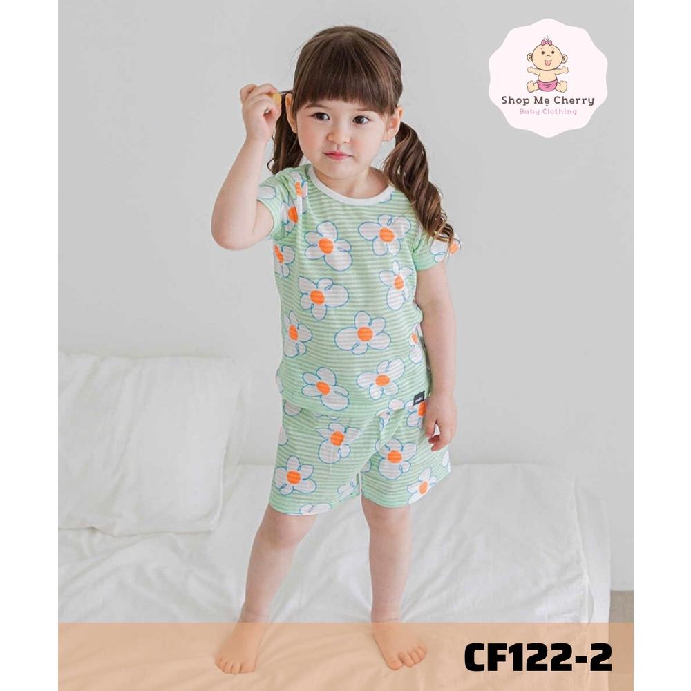 BỘ NGẮN CAO CẤP BÉ GÁI NỘI ĐỊA HÀN, CHẤT COTTON GIẤY ORGANIC, MẪU HOA