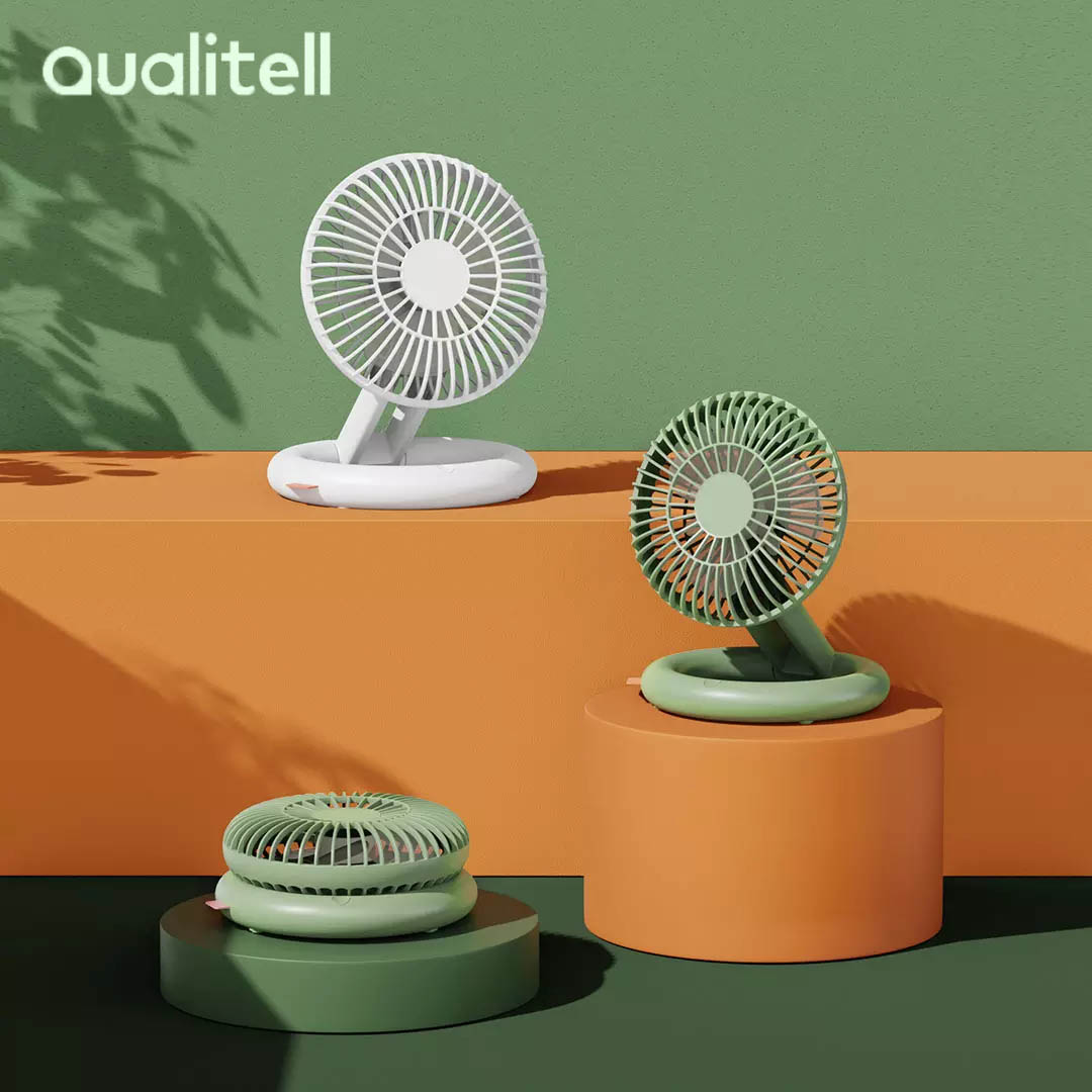 Quạt gấp Xiaomi Qualitell Tắt tiếng Máy tính để bàn cầm tay có thể sạc lại 3 tốc độ Quạt nhỏ