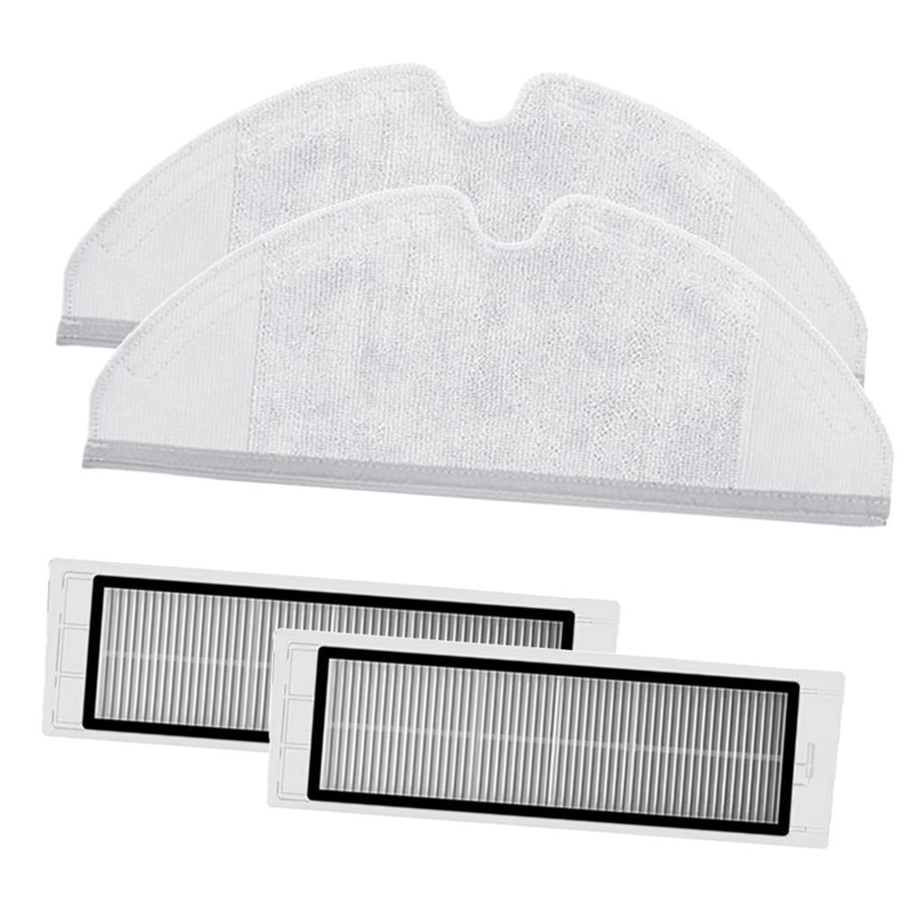 2pcs Mopping Pad + 2pcs HEPA Filter for  Robot Vacuum Cleaner