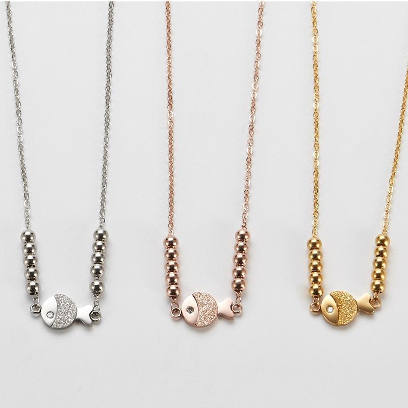 Dây chuyền nữ titan thời trang mặt con cá phan cát thép không gỉ trangsucpt có 3 màu sắc DCNUT66