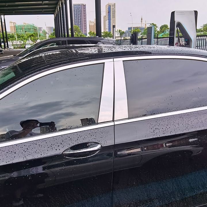 Bộ 6 thanh nẹp cột B và C cánh cửa xe ô tô Mercedes và Maybach dòng S-Class, chất liệu hợp kim nhôm bóng mờ cao cấp