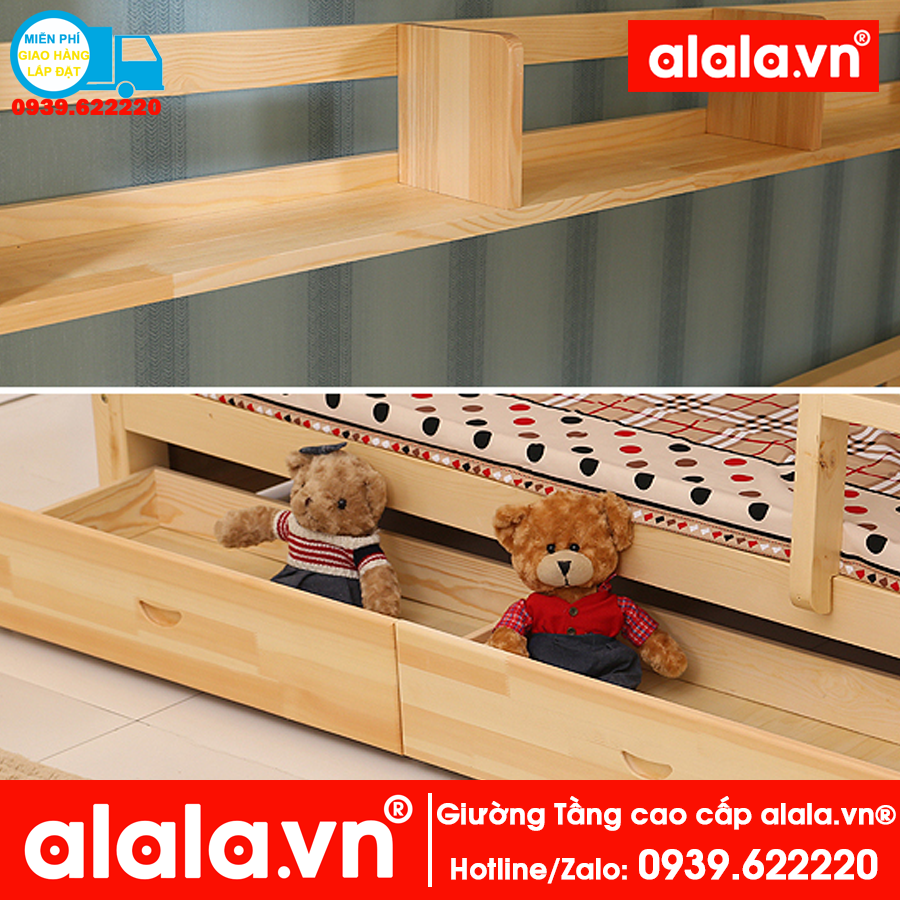 Giường tầng ALALA101 Cao Cấp - Thương hiệu ALALA (Trên 1m, Dưới 1m2)