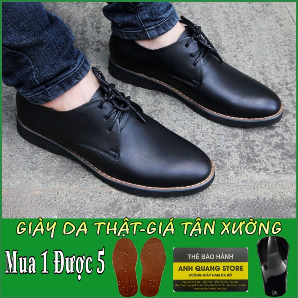 Giày da nam buộc dây cao cấp da bò thật phong cách mạnh mẽ năng động GN020