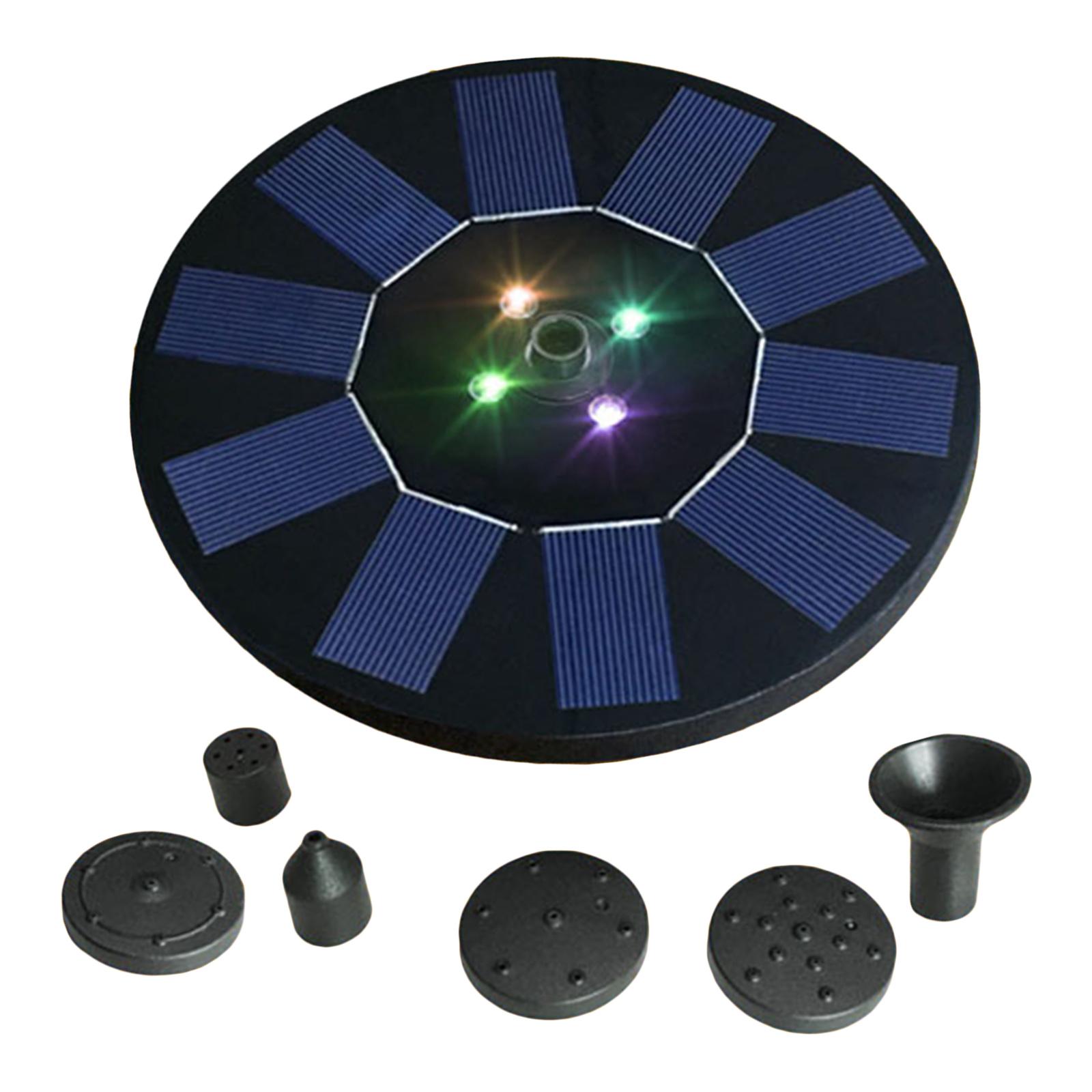 Solar Floating Fountain Pump LED Lights for Garden Pond Patio Lawn 1.4W 3.7V