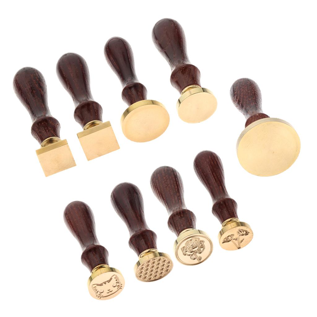 Exquisite Copper Sealing Wax Seal Stamp Wood Handle