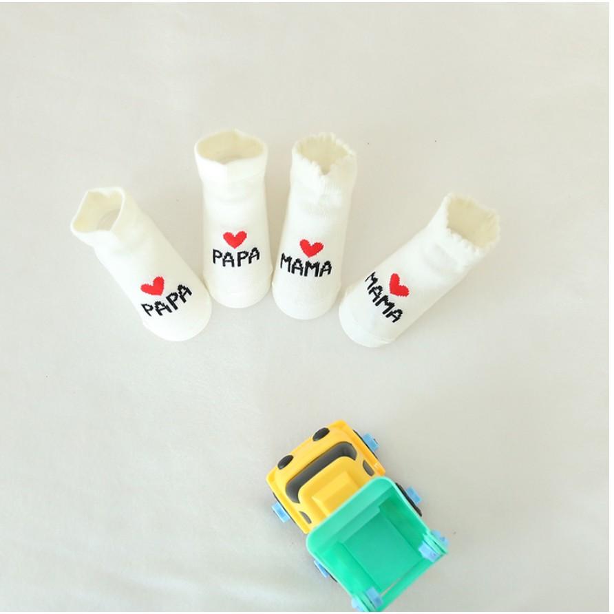 Set 2 đôi Tất sơ sinh I Love Papa&Mama